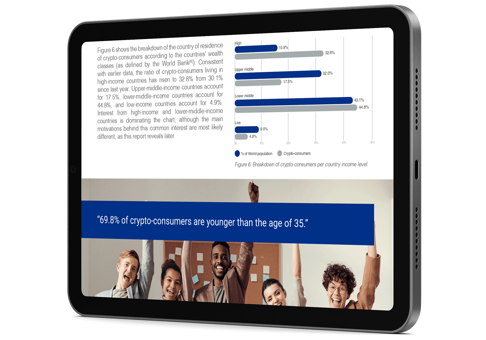 The Consumer Report 2023 open on an iPad